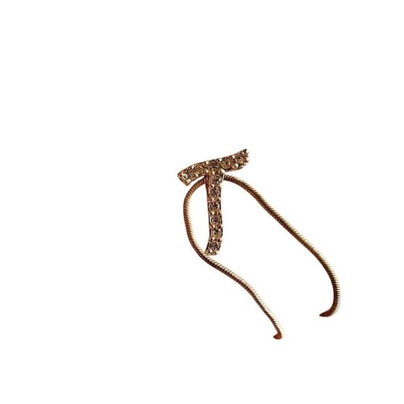 Small Silver Initial T Short Necklace - Picture 3 of 4